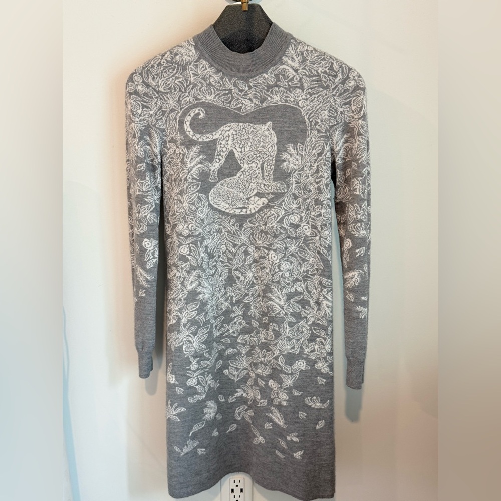 Hermes  Jungle Love Knit Mandarin Collar Dress